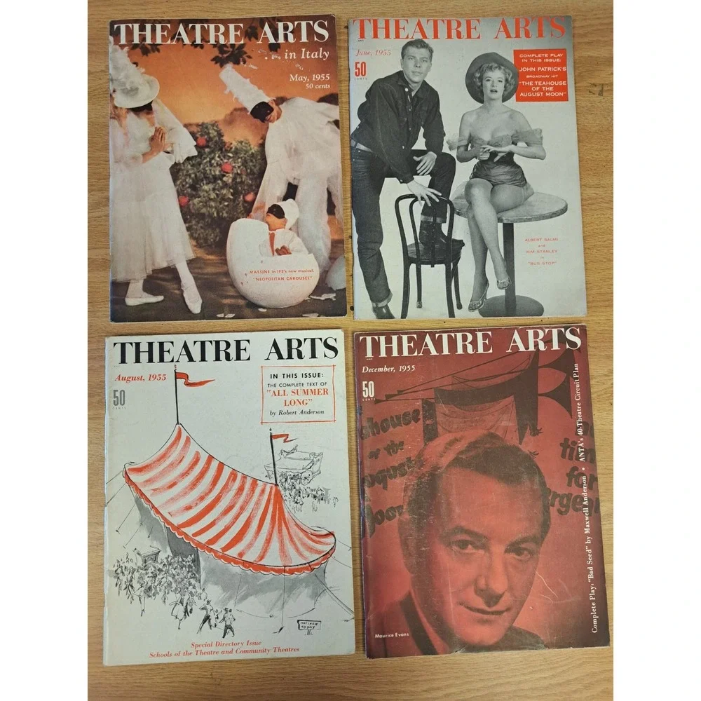 Vintage Old Display THEATRE ARTS MAGAZINE MONTHLY 1951/52 Lot Of 4.   A9.12
